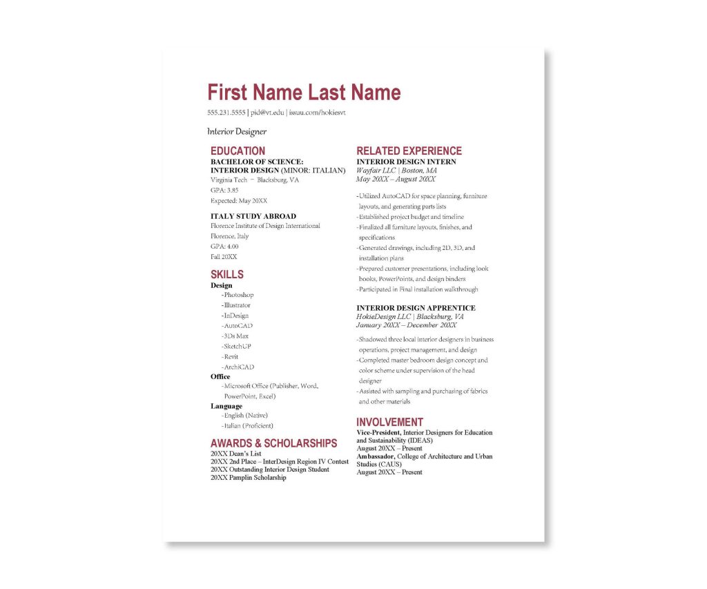 resume help virginia tech