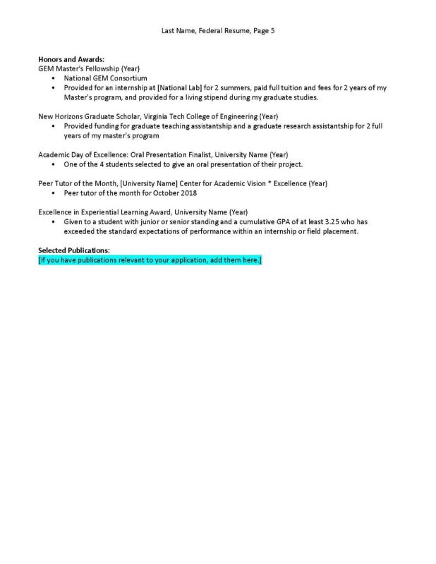 Federal Resume Page 5