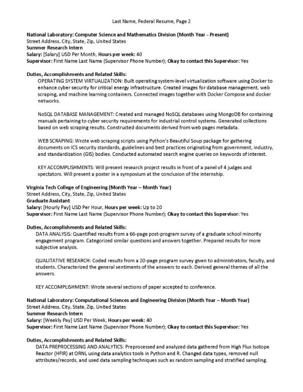 Federal Resume Page 2