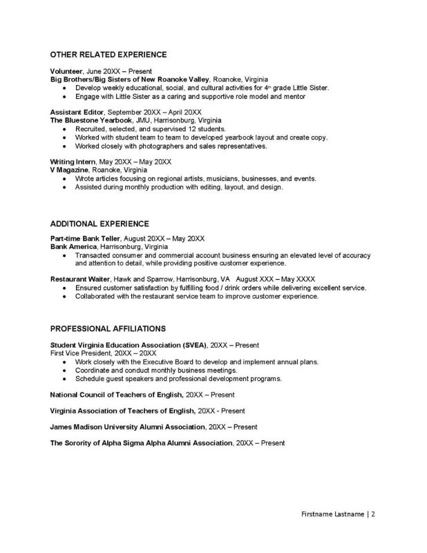 Teaching Resume Page 2
